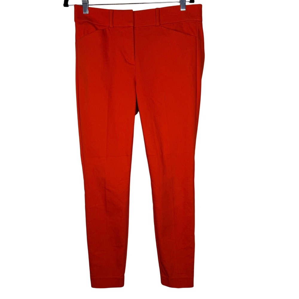 Loft Marisa‎ Skinny Pants Women 6 Red Ankle Length Stretch Business Casual